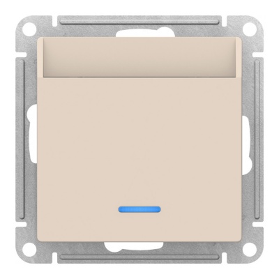 Выключатель одноклавишный карточный без задержки времени SE AtlasDesign Бежевый, ATN000267