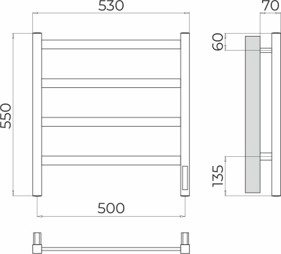 Полотенцесушитель электрический Terminus Ното П4 500х550