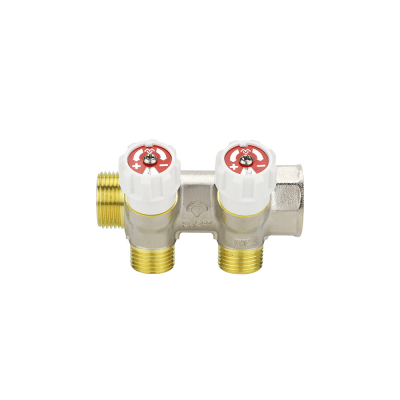 Коллектор распределительный с запорными клапанами Varmega VMMM02-N05152, 3/4", на 2 выхода 3/4"ЕК