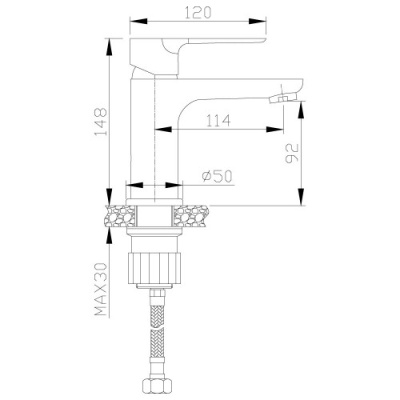 Смеситель для умывальника Rossinka RS35-11PC