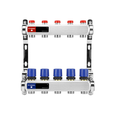 Распределительный коллектор для отопления Varmega VMMG11-061505 ВР 1", на 5 контуров 3/4" EK