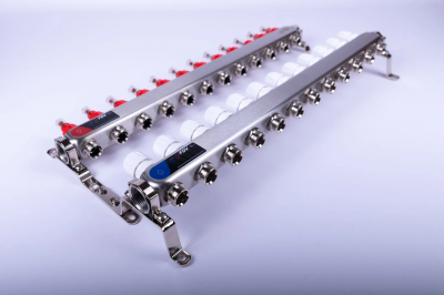 Коллекторная группа из нержавеющей стали FDV 1", 12х3/4"ЕК с расходомерами S1101A-1/12