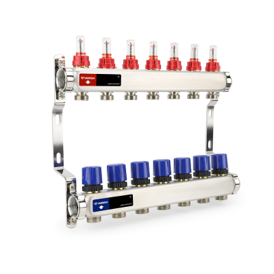 Распределительный коллектор (группа) с расходомерами Varmega VMMG01-061507 ВР 1", на 7 контуров 3/4"