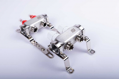 Коллекторная группа из нержавеющей стали FDV 1", 2х3/4"ЕК с расходомерами S1101A-1/2