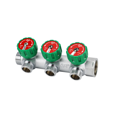 Коллектор регулирующий Varmega VMMM01-C05153, 3/4", на 3 выхода 3/4"ЕК, хромированный