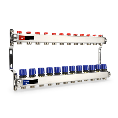 Распределительный коллектор (группа) для отопления Varmega VMMG11-061512 ВР 1", на 12 контуров 3/4" 