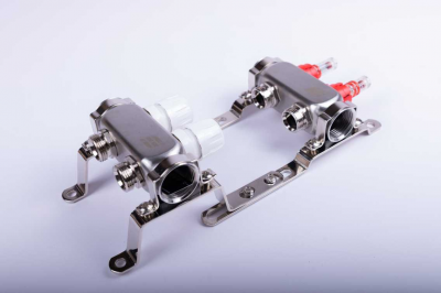 Коллекторная группа из нержавеющей стали FDV 1", 2х3/4"ЕК с расходомерами S1101A-1/2