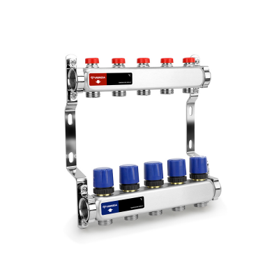 Распределительный коллектор для отопления Varmega VMMG11-061505 ВР 1", на 5 контуров 3/4" EK