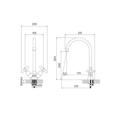 Смеситель для кухни Iddis Jeals 59000T4C+W04, хром