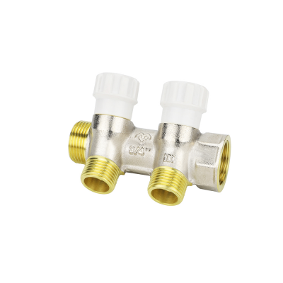 Коллектор распределительный с запорными клапанами Varmega VMMM02-N05152, 3/4", на 2 выхода 3/4"ЕК