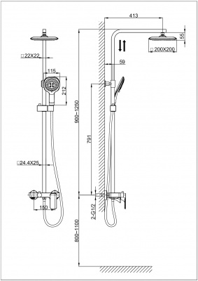 Душевая система D&K Berlin.Technische DA1433715A02