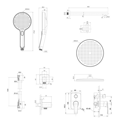 Душевая система Iddis Optima Home OPHBL02i67, черный матовый