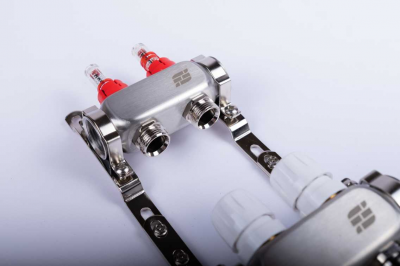Коллекторная группа из нержавеющей стали FDV 1", 2х3/4"ЕК с расходомерами S1101A-1/2