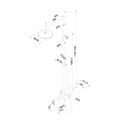 Душевая система Iddis Aiger AIGSB3Fi06, хром