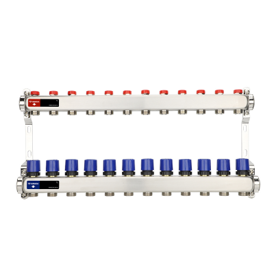 Распределительный коллектор (группа) для отопления Varmega VMMG11-061512 ВР 1", на 12 контуров 3/4" 